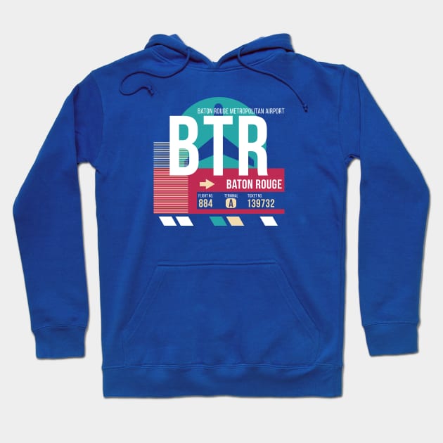 Baton Rouge, Louisiana (BTR) Airport Code Baggage Tag Hoodie by SLAG_Creative